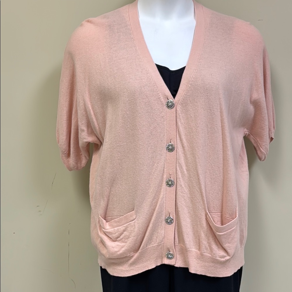 Talbots Peach Colored Cardigan Sweater